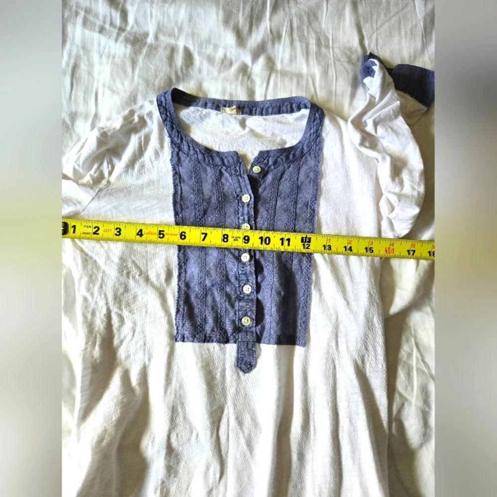 J. Crew Womens Cotton 3/4 Sleeve Top Size XS